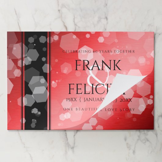 40エレガントth 80th Rubyの結婚記念日 ペーパーパッド (折り畳み)