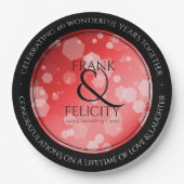 40エレガントth 80th Rubyの結婚記念日 ペーパープレート (正面)