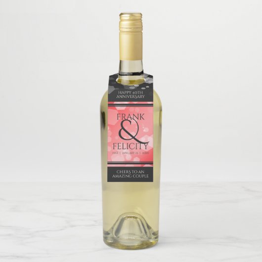 40エレガントth 80th Rubyの結婚記念日 ボトルネックタグ (ボトル)