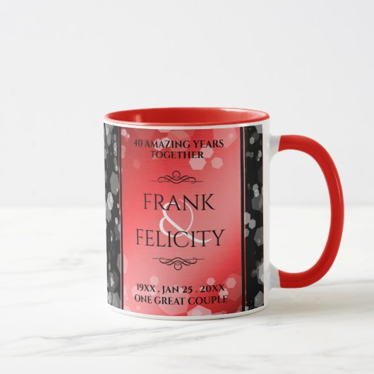 40エレガントth 80th Rubyの結婚記念日 マグカップ (右)