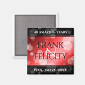 40エレガントth 80th Rubyの結婚記念日 マグネット (正面/裏面)