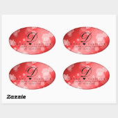 40エレガントth 80th Rubyの結婚記念日 楕円形シール (シート)