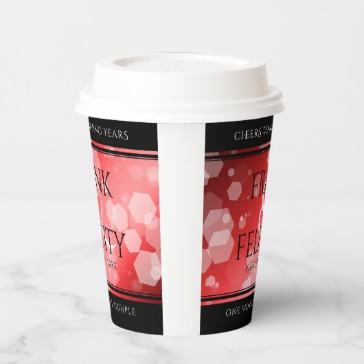 40エレガントth 80th Rubyの結婚記念日 紙コップ (左)