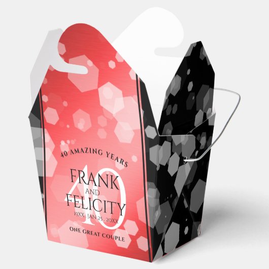 40エレガントth Ruby結婚の記念日 フェイバーボックス (オープン)