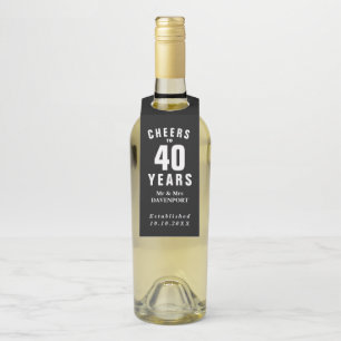 40カスタム年結婚記念エレガントパーティー ボトルネックタグ