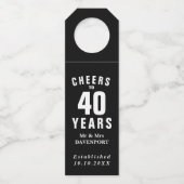 40カスタム年結婚記念エレガントパーティー ボトルネックタグ (正面)