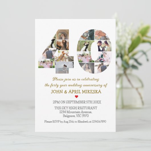 40カスタム年結婚記念撮影 招待状 (スタンド正面)