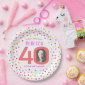 40カスタム日カラフルサンゴ紙吹雪 ペーパープレート (パーティー)