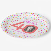 40カスタム日カラフルサンゴ紙吹雪 ペーパープレート (アングル)