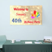 40カラフルパーソナライズされた歳の誕生日 横断幕 (トレードショー)