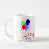 40カラフル歳の誕生日バルーン コーヒーマグカップ (左)