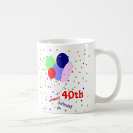 40カラフル歳の誕生日バルーン コーヒーマグカップ