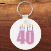 40キャンドル（ピンク/紫） キーホルダー (正面)