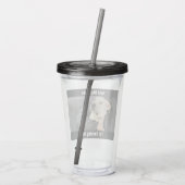 40グレーにおびえる可愛い白おもしろい犬 アクリルタンブラー (裏面)