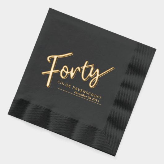 40スクリプト文字名前をカスタムするとイベント日 箔ナプキン (左)