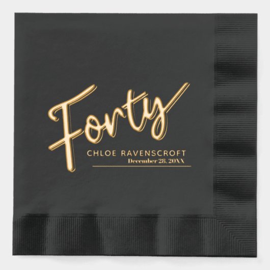 40スクリプト文字名前をカスタムするとイベント日 箔ナプキン (正面)