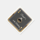 40トランプのポーカー遊ズカードカジノ誕生日ナプキンス スタンダードカクテルナプキン (角)