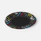 40ハッピーバースデーの落書きスタイル ペーパープレート (アングル)