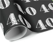 40ハッピーバースデー風船（黒） ラッピングペーパー (ロールコーナー)