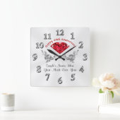 40パーソナライズされた周年記念結婚贈り物・時計 スクエア壁時計 (ホーム)
