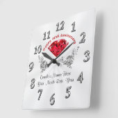 40パーソナライズされた周年記念結婚贈り物・時計 スクエア壁時計 (傾斜)