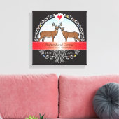 40パーソナライズされた周年記念結婚金、バック&ドー キャンバスプリント (インサイチュ (リビング))