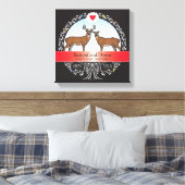 40パーソナライズされた周年記念結婚金、バック&ドー キャンバスプリント (インサイチュ (寝室))