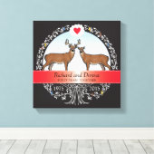 40パーソナライズされた周年記念結婚金、バック&ドー キャンバスプリント (インサイチュ (ウッドフロア))