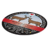 40パーソナライズされた周年記結婚念、Buck & Doe カッティングボード (角)