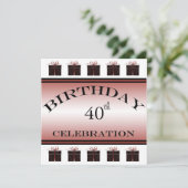 40パーソナライズされた歳の誕生日パーティの招待状 招待状 (スタンド正面)