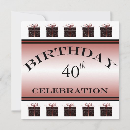 40パーソナライズされた歳の誕生日パーティの招待状 招待状 (正面)