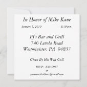 40パーソナライズされた歳の誕生日パーティの招待状 招待状 (裏面)