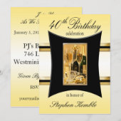 40パーソナライズされた歳の誕生日パーティの招待状 招待状 (正面/裏面)
