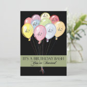 40パーソナライズされた歳の誕生日パーティの招待状 招待状 (スタンド正面)