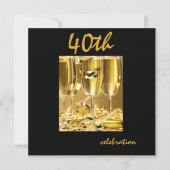 40パーソナライズされた歳の誕生日パーティの招待状 招待状 (正面)