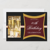 40パーソナライズされた歳の誕生日パーティの招待状 招待状 (正面)