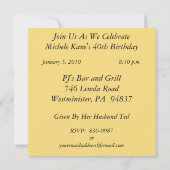 40パーソナライズされた歳の誕生日パーティの招待状 招待状 (裏面)