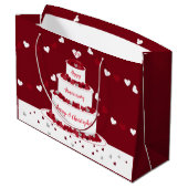 40パーソナライズされたth Rubyの結婚アニバーサリーケーキ ラージペーパーバッグ (裏面アングル)