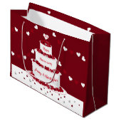 40パーソナライズされたth Rubyの結婚アニバーサリーケーキ ラージペーパーバッグ (正面アングル)