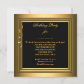 40ファブラスお祝い金ゴールドブラック誕生日2 招待状 (裏面)