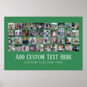 40フォトコラージュ – 4行10列 – スクリプト文字 ポスター (正面)