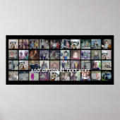 40フォトコラージュ – 4行10列 – 白文字 ポスター (正面)