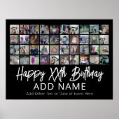 40フォトコラージュ – 4行10列 – 誕生日 ポスター (正面)