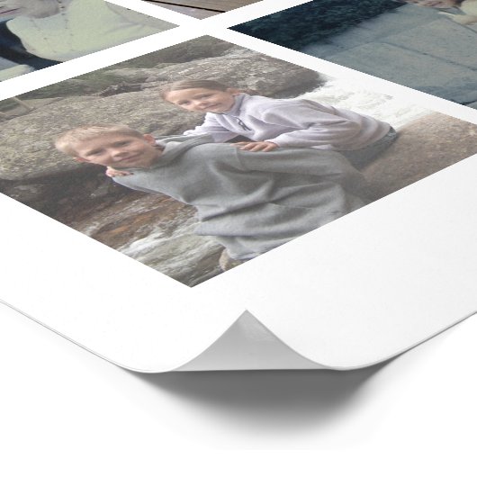 40フォトコラージュ – 4行10列 – 黒い文字 ポスター (角)