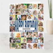 40フォトパーソナライズされたコラージュハッピーバースデー カード (正面)