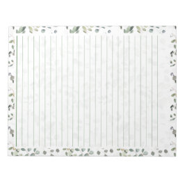 40ページのメモ帳とユーカリ水彩デザイン ノートパッド