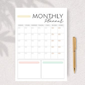 40ページ月リマインダーのメモゴールプランナー ノートパッド