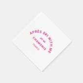 40ホットピンクのスキークレスト部分で私とエペーススキー スタンダードカクテルナプキン (角)