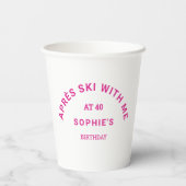 40ホットピンクスキークレストパーティーで私とエイペーススキー 紙コップ (裏面)