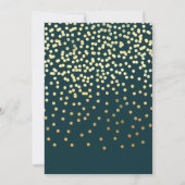 40マイルストーンのワきらめくイン金ゴールドブルーグリッター 招待状 (裏面)